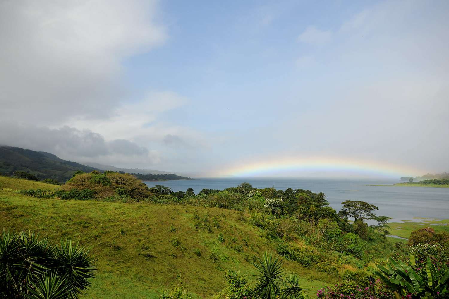Morning Rainbow over Lake Arenal.  From our patio. 